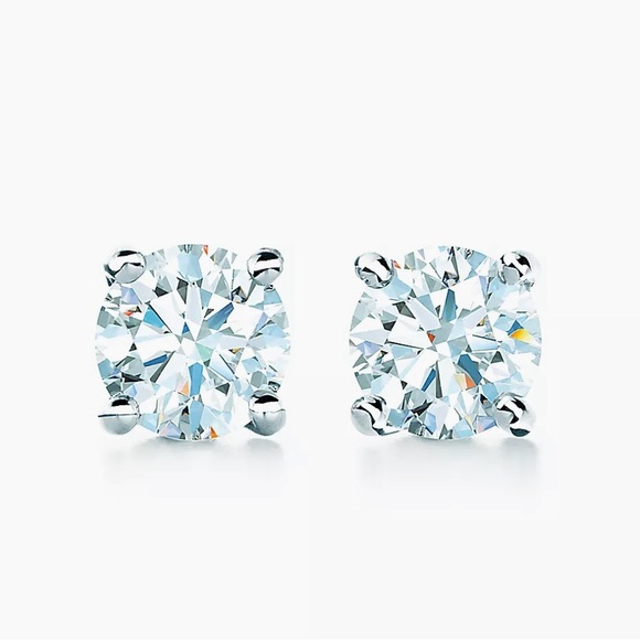 Tiffany Solitaire Diamond Stud Earrings
in Platinum 0.22 Karat - Picture 1 of 7